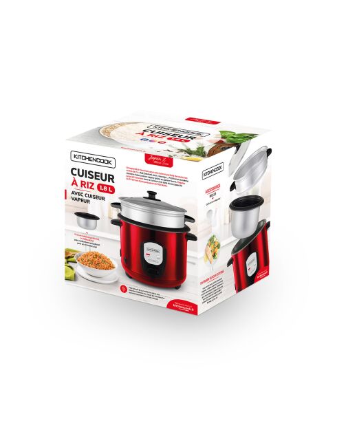 Cuiseur à riz 1.8l avec panier vapeur japan rouge