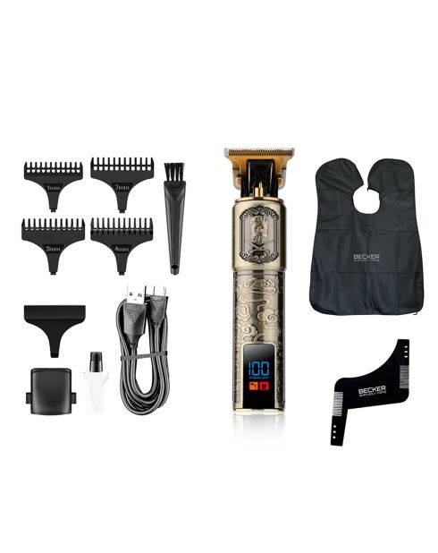 Set de tondeuse metal sans fil cheveux et barbe harley gris