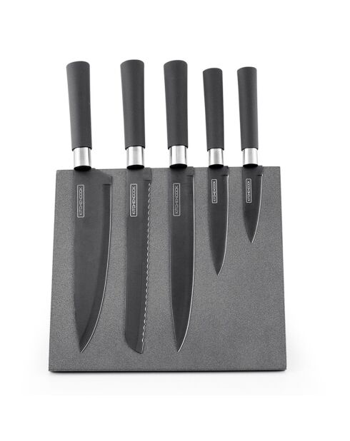 Ensemble de 6 couteaux avec bloc magnetique slate noir