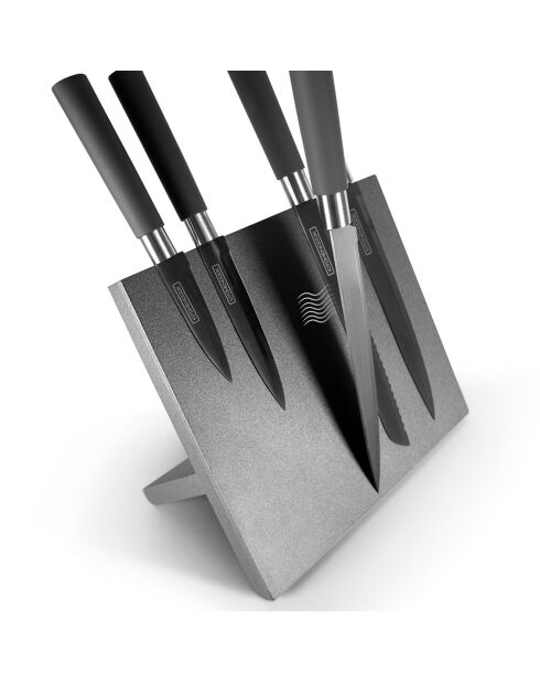 Ensemble de 6 couteaux avec bloc magnetique slate noir