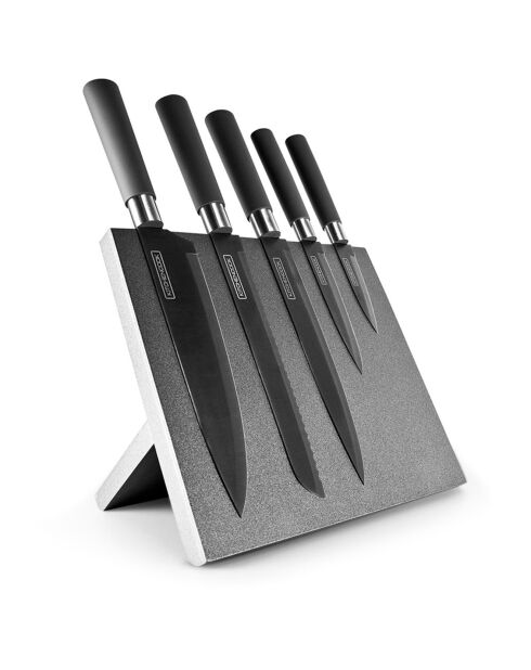 Ensemble de 6 couteaux avec bloc magnetique slate noir