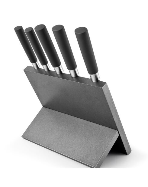 Ensemble de 6 couteaux avec bloc magnetique slate noir