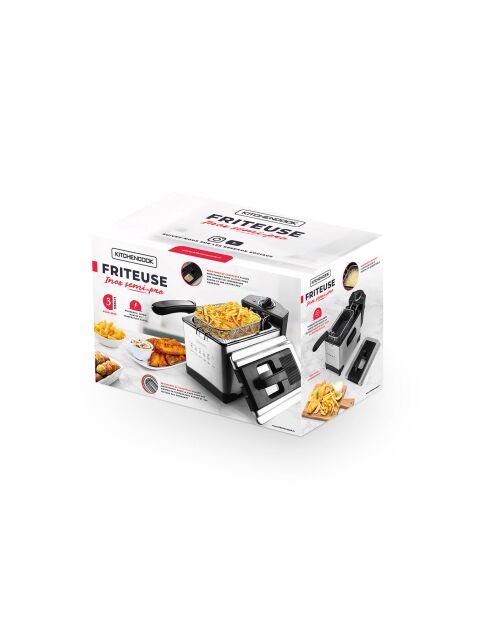 Friteuse 3l inox semi6-pro fry plus gris/noir