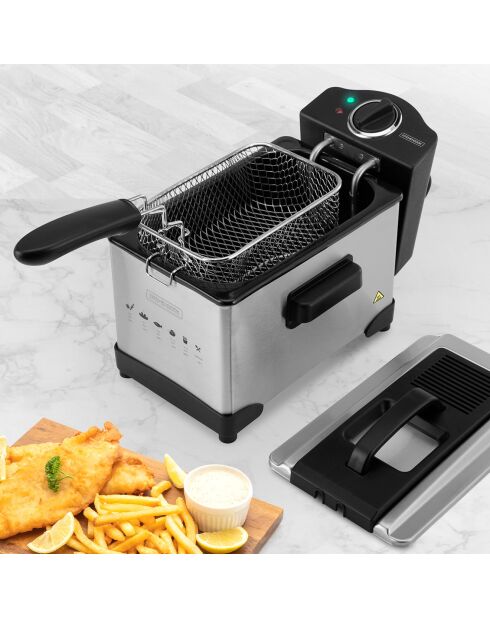 Friteuse 3l inox semi6-pro fry plus gris/noir