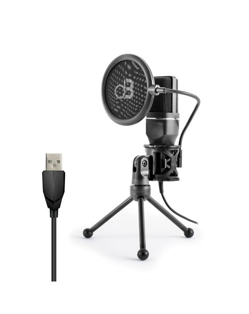 mic250 zwarte condensatormicrofoon voor studio