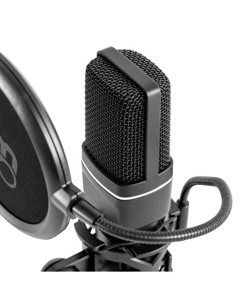 mic250 zwarte condensatormicrofoon voor studio