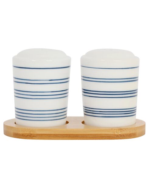 Ein Sommer am Meer weiß/blaues Pfeffershaker-Set