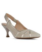 Slingbacks en Cuir Elisangel sable/doré - Talon 6.5 cm