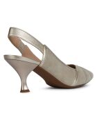 Slingbacks en Cuir Elisangel sable/doré - Talon 6.5 cm