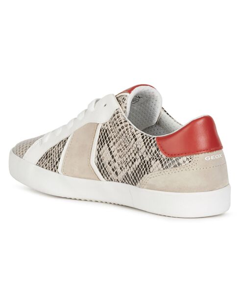 Baskets en Cuir Warley beige/blanc