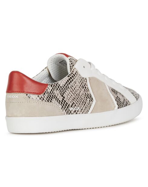 Baskets en Cuir Warley beige/blanc