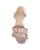 Sandales en Velours de Cuir Genziana naturel foncé - Talon 6.5 cm