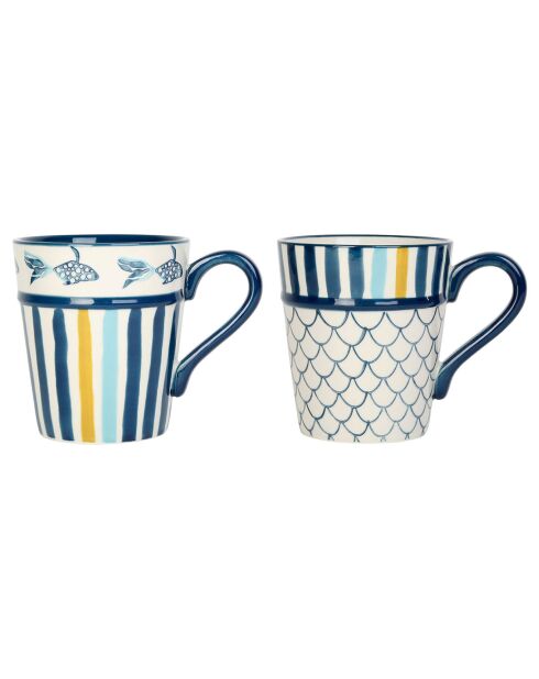 2 Mugs Un été à la mer bleu marine - 35cl