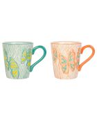 2 Mugs Monarque corail/turquois - 35cl