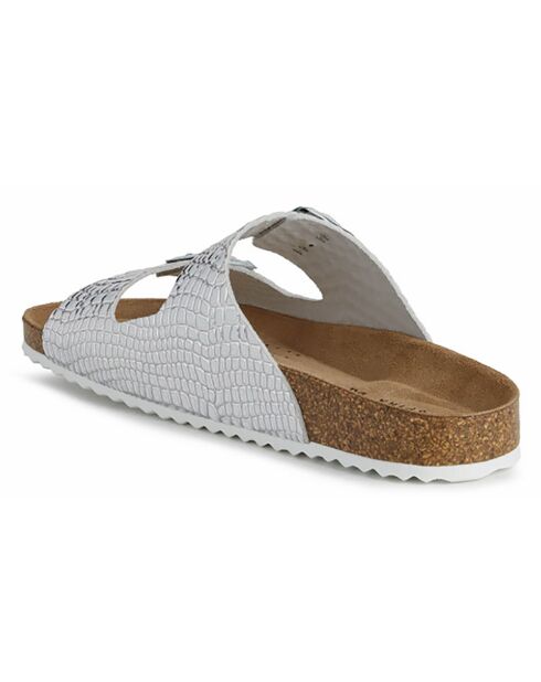 Zilverkleurige leren muiltjes van Brionia