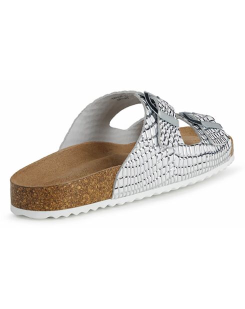 Zilverkleurige leren muiltjes van Brionia