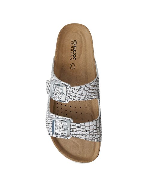 Zilverkleurige leren muiltjes van Brionia