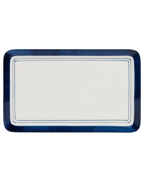Plat Un été à la mer blanc/bleu - 33x20 cm