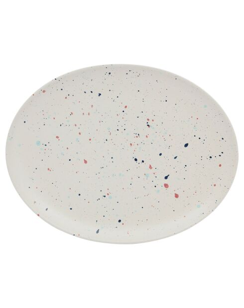 Plat ovale Moucheté multicolore - 30x23 cm