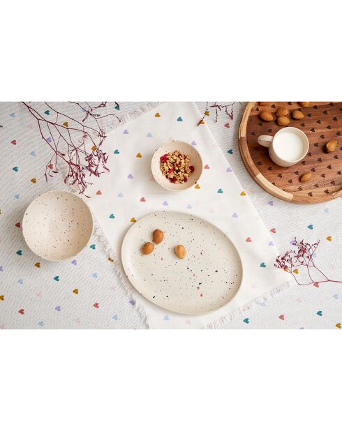 Plat ovale Moucheté multicolore - 30x23 cm