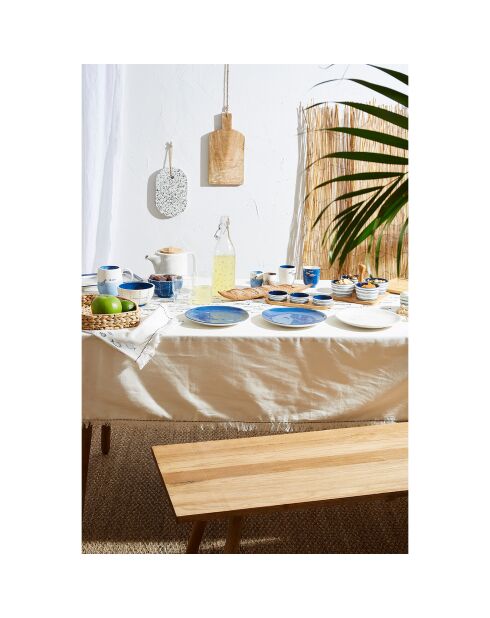 2 Assiettes dessert Un été à la mer bleu/blanc - D.22 cm