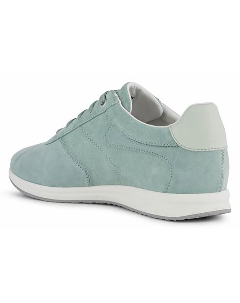 Baskets en Velours de Cuir Avery menthe/vert clair