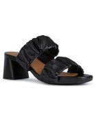 Mules en Cuir Genziana noires - Talon 6.5 cm