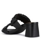 Mules en Cuir Genziana noires - Talon 6.5 cm