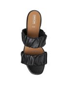 Mules en Cuir Genziana noires - Talon 6.5 cm