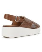 Sandales en Cuir Laudara brunes - Talon 5 cm