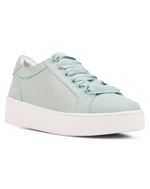 Baskets en Velours de Cuir Skyely vert clair