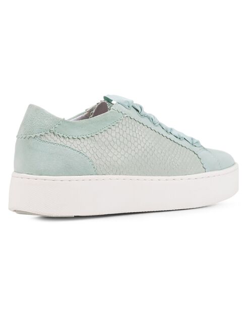 Baskets en Velours de Cuir Skyely vert clair