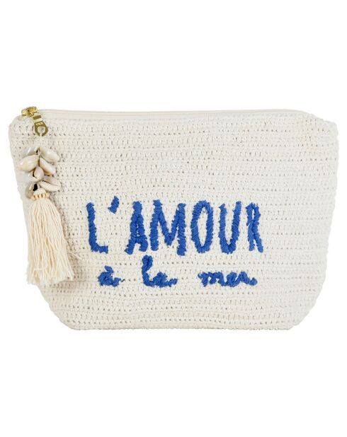 Pochette Un été à la mer bleu - 28x10x20 cm