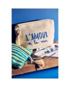 Pochette Un été à la mer bleu - 28x10x20 cm