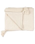 Beezz Ecrufarbenes Plaid mit Wabenmuster - 170x130 cm