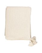 Beezz Ecrufarbenes Plaid mit Wabenmuster - 170x130 cm