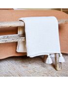 Beezz Ecrufarbenes Plaid mit Wabenmuster - 170x130 cm