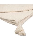 Beezz Ecrufarbenes Plaid mit Wabenmuster - 170x130 cm