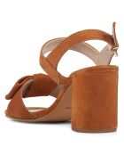 Sandales en Velours de Cuir Gladiola cognac - Talon 7 cm