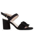 Sandales en Velours de Cuir Gladiola noires - Talon 7 cm