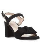 Sandales en Velours de Cuir Gladiola noires - Talon 7 cm