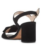 Sandales en Velours de Cuir Gladiola noires - Talon 7 cm