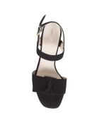 Sandales en Velours de Cuir Gladiola noires - Talon 7 cm