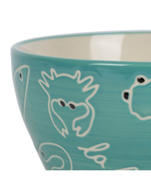 3 mehrfarbige La Mer-Tassen plus Tablett