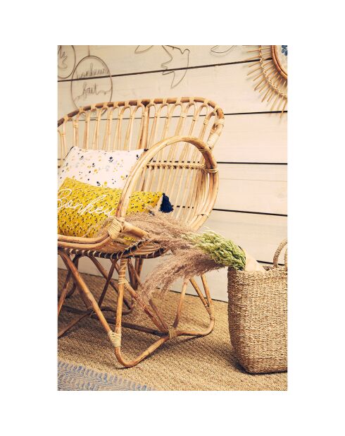 Banquette 2 places Plume de Paon naturel - 104x70x88 cm