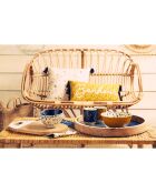 Banquette 2 places Plume de Paon naturel - 104x70x88 cm