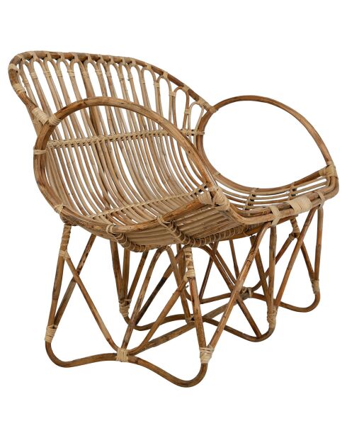 Banquette 2 places Plume de Paon naturel - 104x70x88 cm