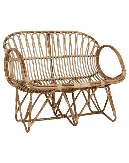 Banquette 2 places Plume de Paon naturel - 104x70x88 cm