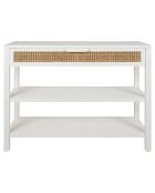 Console 2 étagères Adela blanc/naturel - 100x35x80 cm