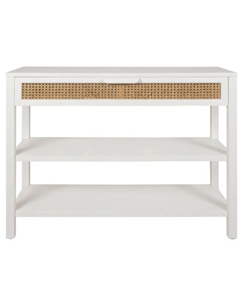 Console 2 étagères Adela blanc/naturel - 100x35x80 cm